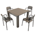 Modura Henrik 100 Dining Table Nickel Grey With 4 Karin Armchair Grey-Black Outdoor Set Dining Sets Modura