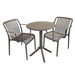 Modura Anders Bistro Table Nickel Grey With 2 Alma Armchair Nickel Grey Outdoor Set Dining Sets Modura