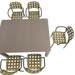 Modura Henrik 140 Dining Table Nickel Grey With 6 Karin Armchair Avocado-Black Outdoor Set Dining Sets Modura