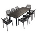 Nardi Libeccio Extending  Dining Table with 8 Doga Chairs in Anthracite Garden Dining Set Dining Sets Nardi   