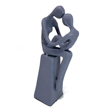 Elur Mother & Child Sitting Iron Figurine 18Cm Grey Shimmer Statue Statues Elur   