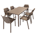 Nardi Cube Garden Dining Table With 6 Tiberina Armchair Set in Turtle Dove Dining Sets Nardi