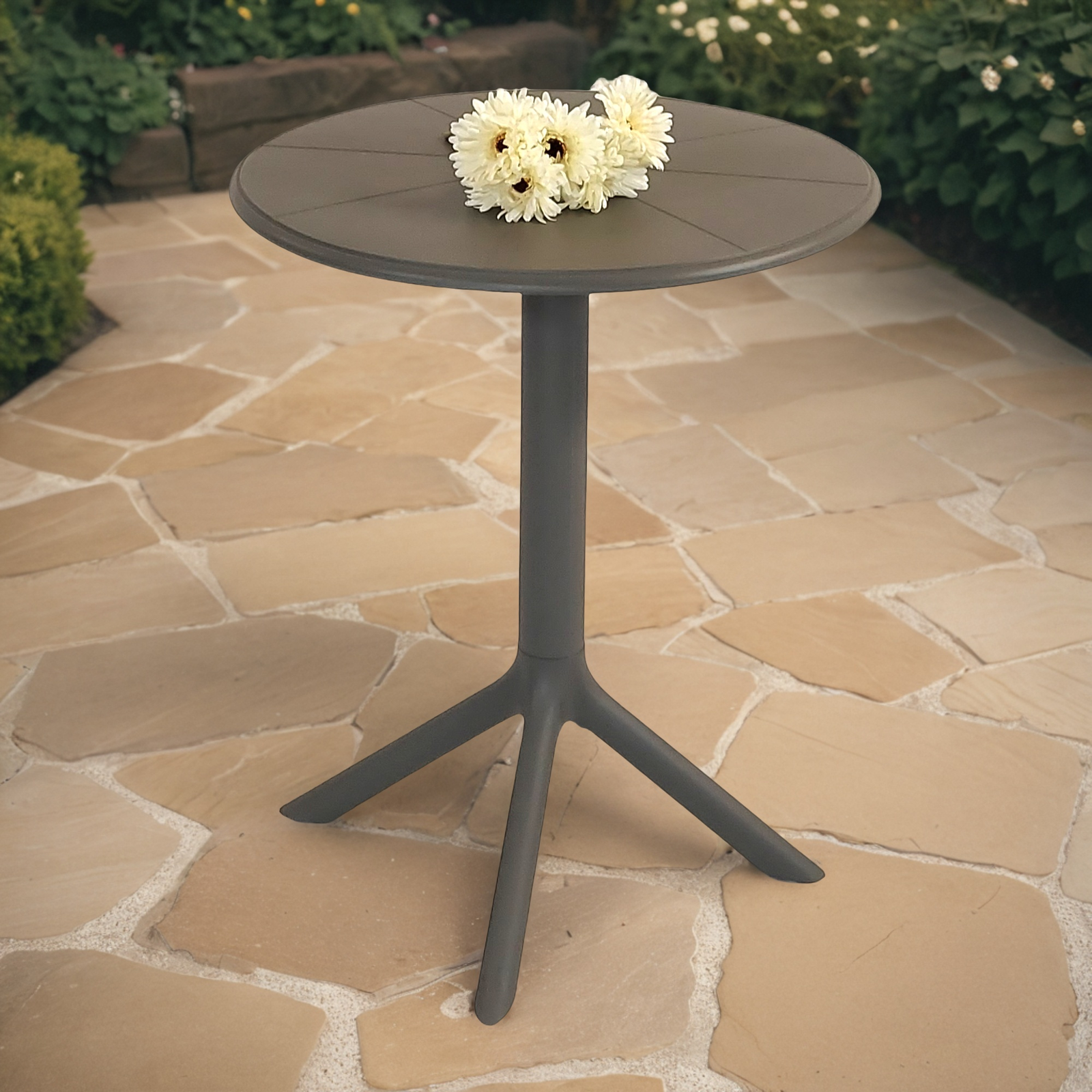 Modura Anders Bistro Garden Table Nickel Grey Tables Modura