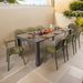 Modura Henrik 220 Dining Table Nickel Grey With 8 Stina Armchair Avocado Outdoor Set Dining Sets Modura