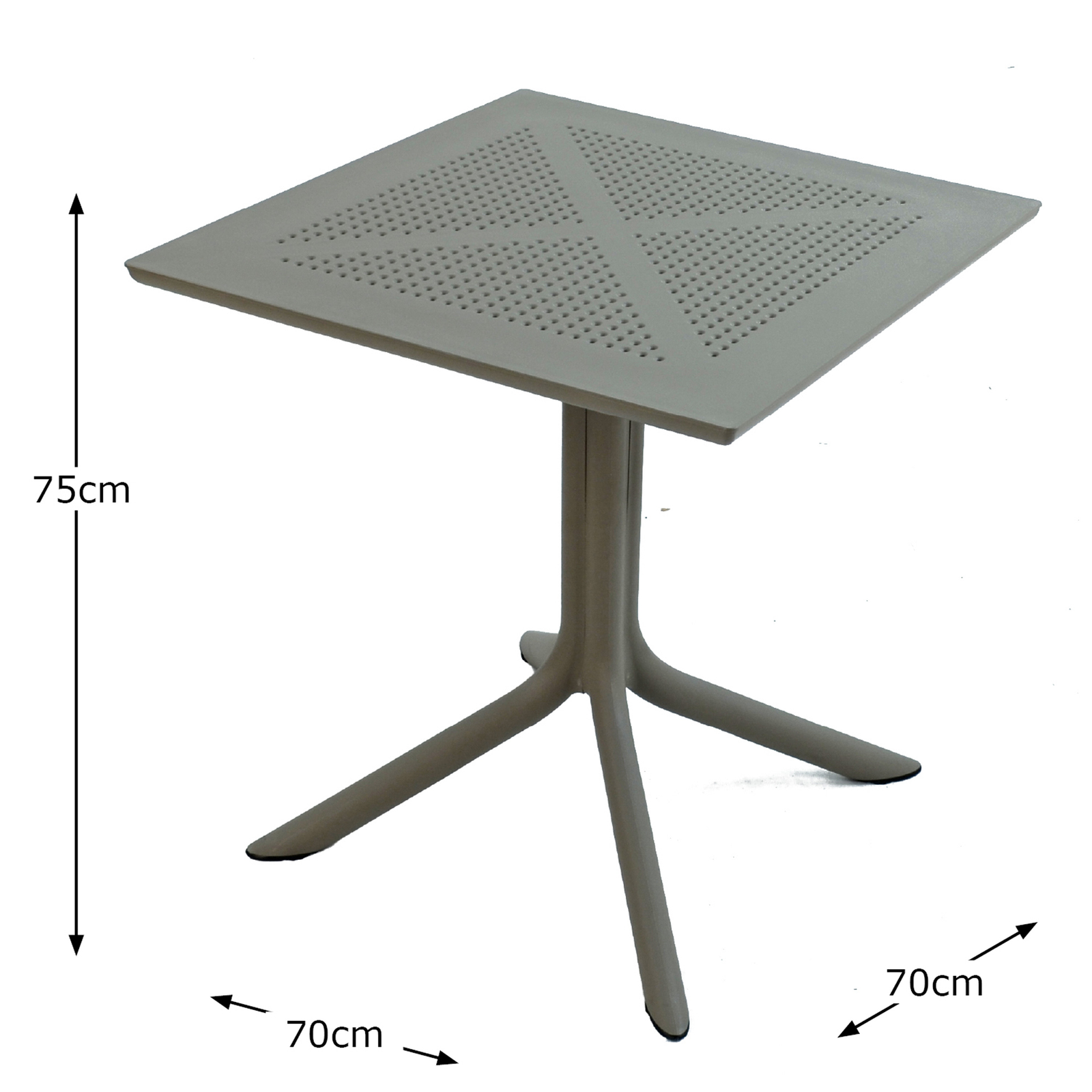 Nardi Clip 70cm Garden Resin Table in Turtle Dove Grey Tables Nardi Default Title  