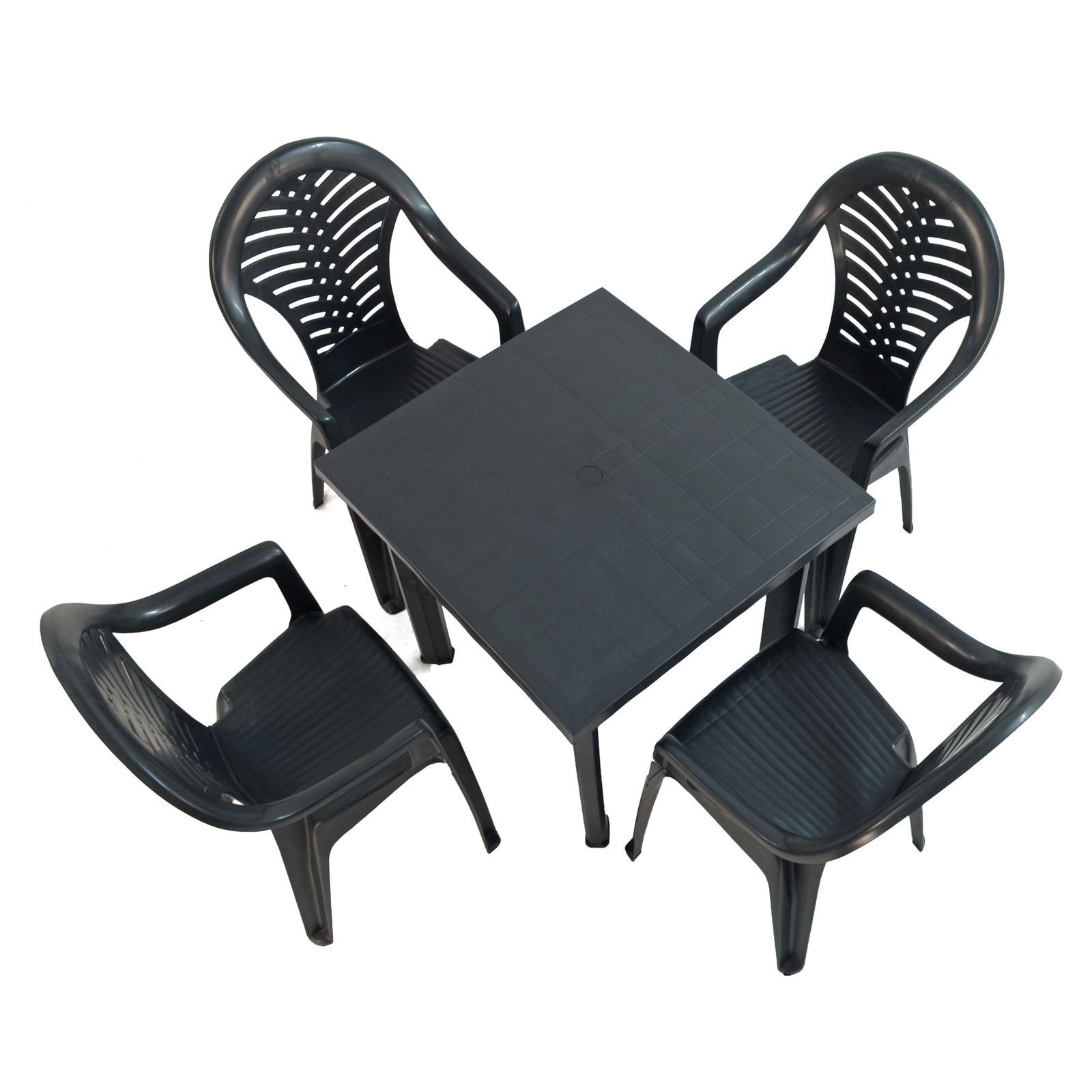 Trabella Rapino Square Table With 4 Pineto Chairs Set Anthracite Grey Dining Sets Trabella Default Title  