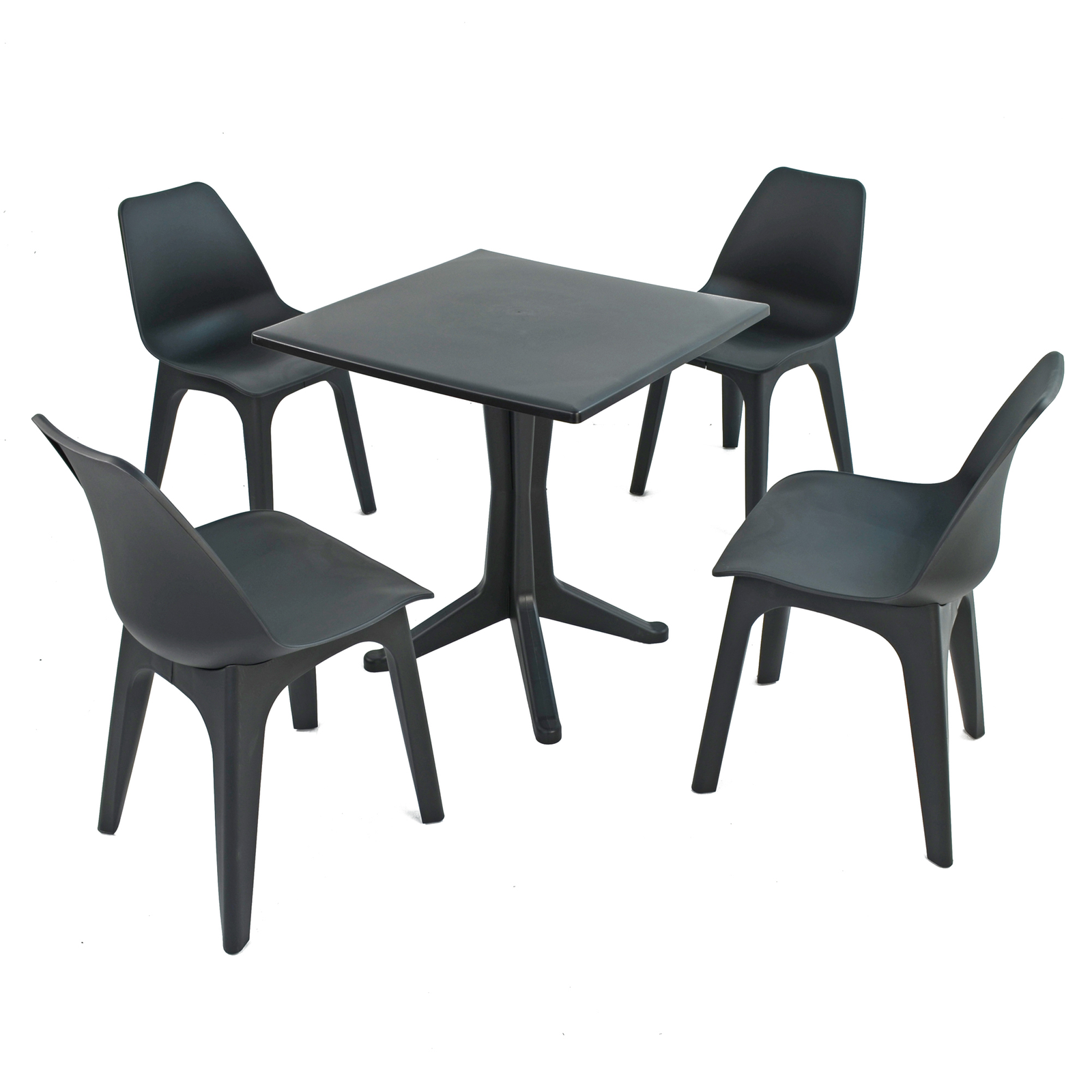 Trabella Anthracite Ponente Dining Table With 4 Eolo Chairs Dining Sets Trabella   