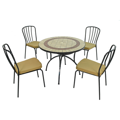 Exclusive Garden Henley 91cm Patio With 4 Milan Chairs Set Dining Sets Exclusive Garden   