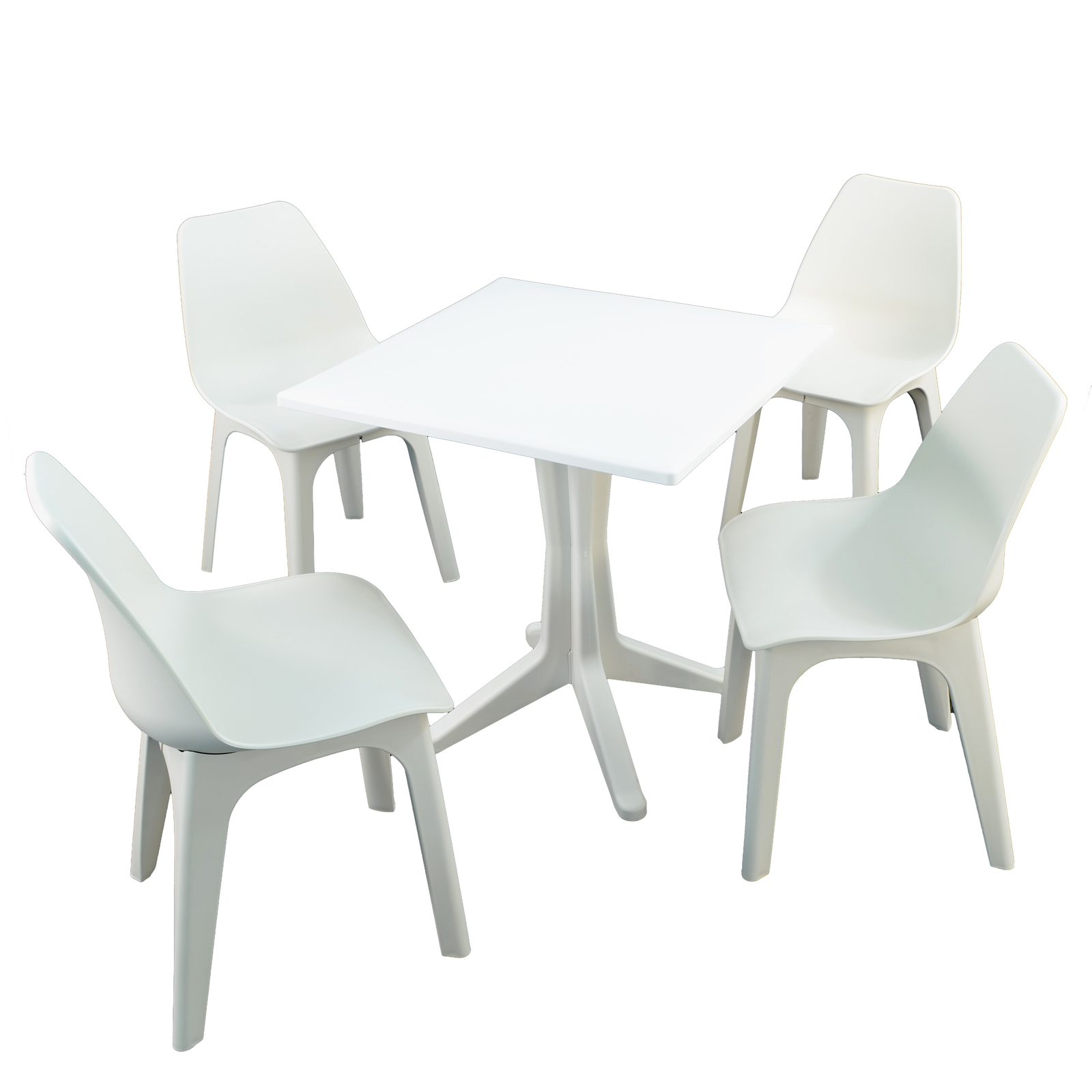 Trabella White Ponente Dining Table with 4 Eolo Chairs Dining Sets Trabella Default Title  