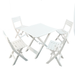 Trabella Brescia Folding Table With 4 Brescia Chairs Set White Dining Sets Trabella   