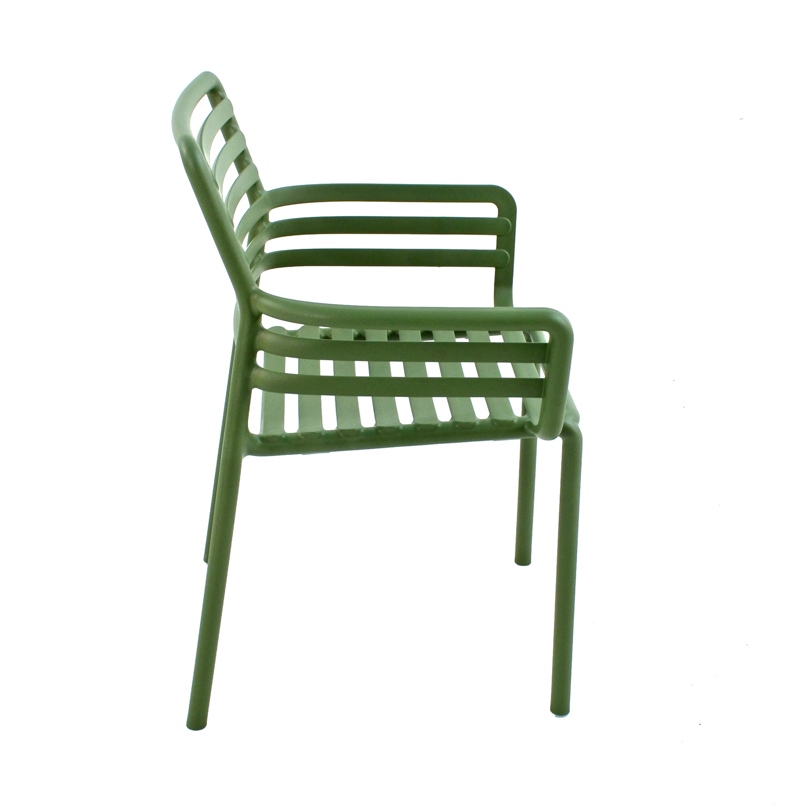 Nardi Clip 70cm Garden Resin Table with 4 Doga Chair Set in Olive