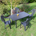 Trabella Rimini Rectangular Table With 4 Pineto Chairs Set Anthracite Grey Dining Sets Trabella   