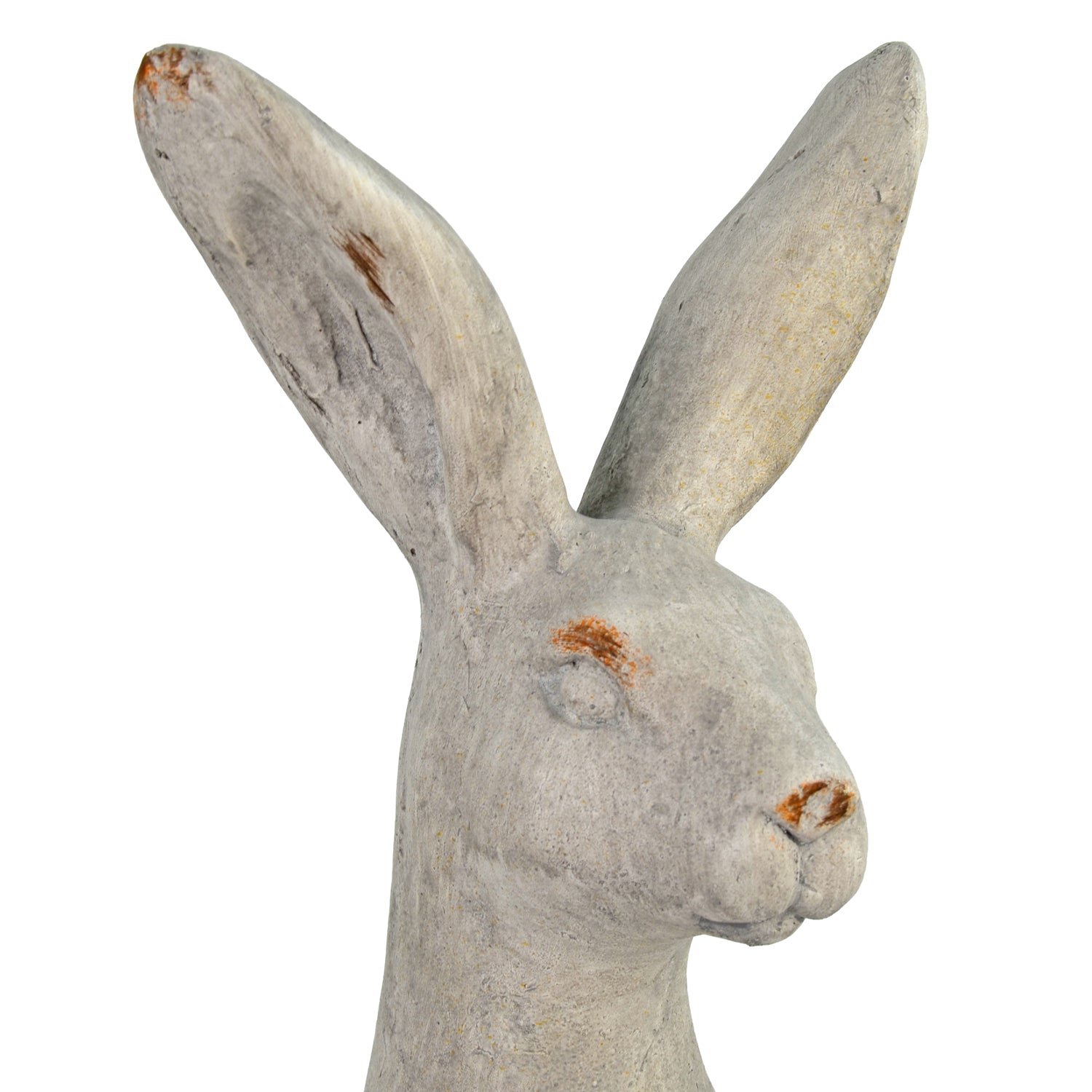 Solstice Sculptures Hare Sitting 61cm Weathered Stone Effect Statues Solstice Sculptures   