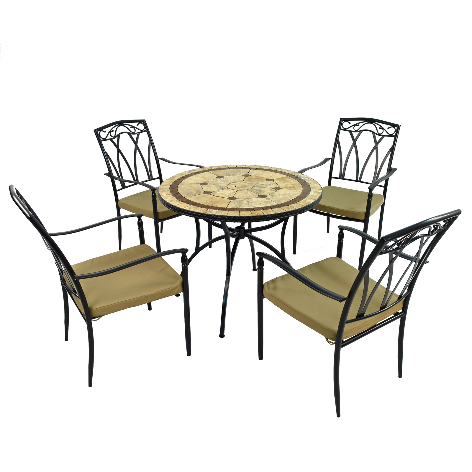 Exclusive Garden Richmond 91cm Table With 4 Ascot Chairs Set Dining Sets Exclusive Garden   