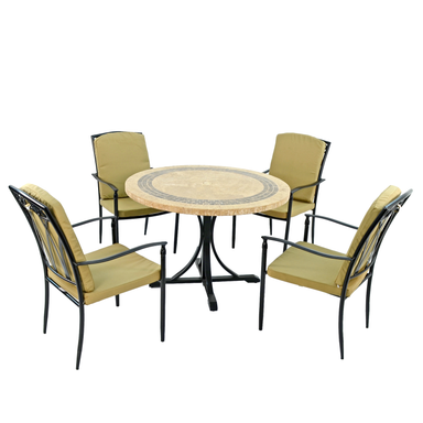 Byron Manor Vermont Garden Dining Table With 4 Ascot Chairs Set Dining Sets Byron Manor Default Title  