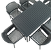 Nardi Cube Garden Table with 6 Net Chair Set in Anthracite Grey Dining Sets Nardi   