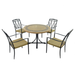 Byron Manor Vermont Mosaic Stone Garden Dining Table with 4 Ascot Chairs Dining Sets Byron Manor   