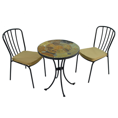 Exclusive Garden Ondara 60cm Table With 2 Milan Chairs Set Dining Sets Exclusive Garden   
