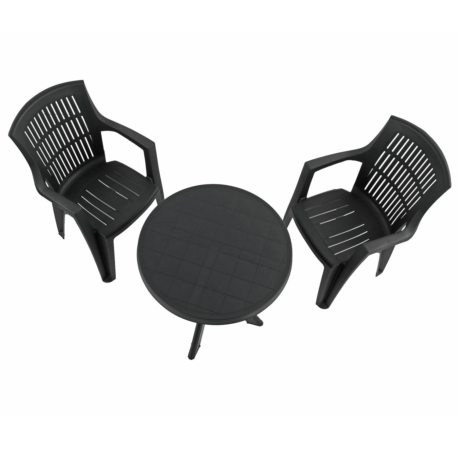 Trabella Tivoli Table with 2 Parma Chairs Garden Set Anthracite Dining Sets Trabella   