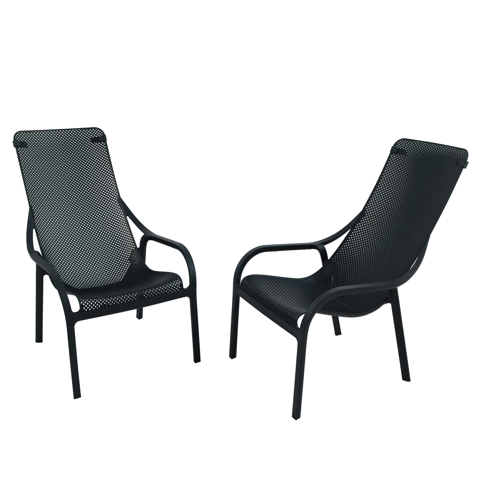 Black plastic lounge chairs deals