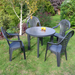 Trabella Revello Round Table With 4 Pineto Chairs Set Anthracite Grey Dining Sets Trabella   