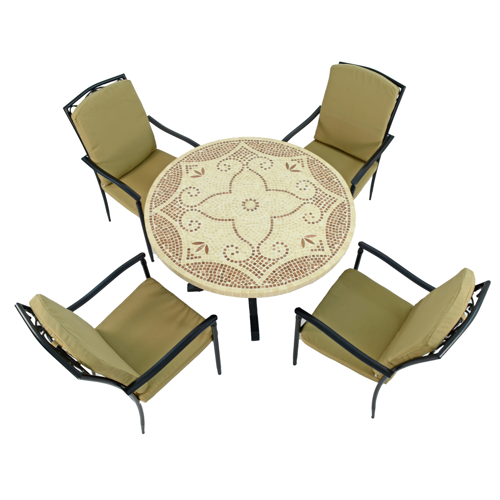 Byron Manor Provence Garden Dining Table with 4 Ascot Chairs Set Dining Sets Byron Manor   