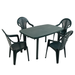Trabella Rimini Rectangular Table With 4 Pineto Chairs Set Green Dining Sets Trabella   