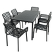 Nardi Cube Garden Table with 6 Doga Chair Set in Anthracite Grey Dining Sets Nardi   