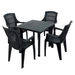 Trabella Rapino Square Table With 4 Parma Chairs Set Anthracite Grey Dining Sets Trabella   