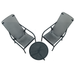 Nardi Step Low Garden Coffee Table with 2 Net Lounge Chair Set in Anthracite Grey Dining Sets Nardi   