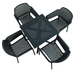 Nardi Clip 70cm Garden Resin Table with 4 Net Chair Set in Anthracite Grey Dining Sets Nardi   