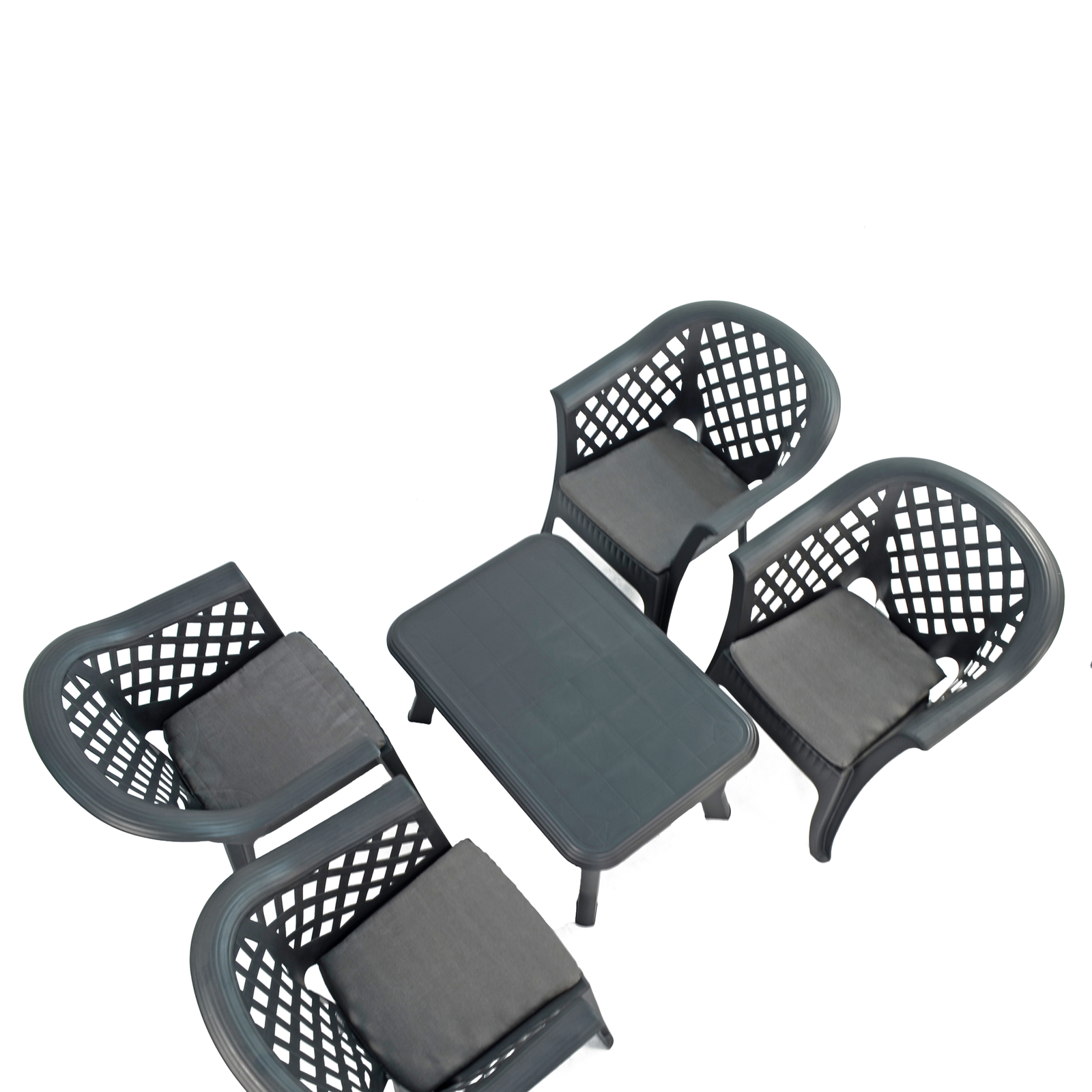 Trabella Savona Coffee Table With 4 Savona Chairs Anthracite Dining Sets Trabella Default Title  