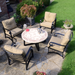 Byron Manor Provence Garden Dining Table with 4 Windsor Lounge Chair Set Dining Sets Byron Manor   