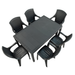 Trabella Salerno Rectangular With 6 Sedini Chairs Set Anthracite Grey Dining Sets Trabella   
