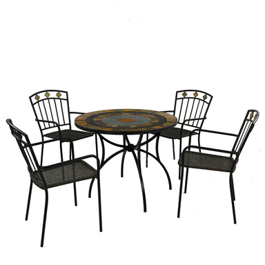 Exclusive Garden Villena 91cm Patio Table with 4 Malaga Chairs Dining Sets Exclusive Garden   