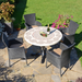 Byron Manor Avignon Mosaic Stone Garden Dining Table With 4 Stockholm Black Chairs Dining Sets Byron Manor   