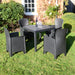 Trabella Roma Square Table with 4 Sicily Chairs Garden Set Anthracite Dining Sets Trabella   