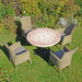 Byron Manor Provence Mosaic Stone Garden Dining Table With 4 Dorchester Wicker Chairs Dining Sets Byron Manor   