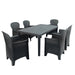 Trabella Salerno Dining Table with 6 Sicily Chairs Patio Set Anthracite Dining Sets Trabella   