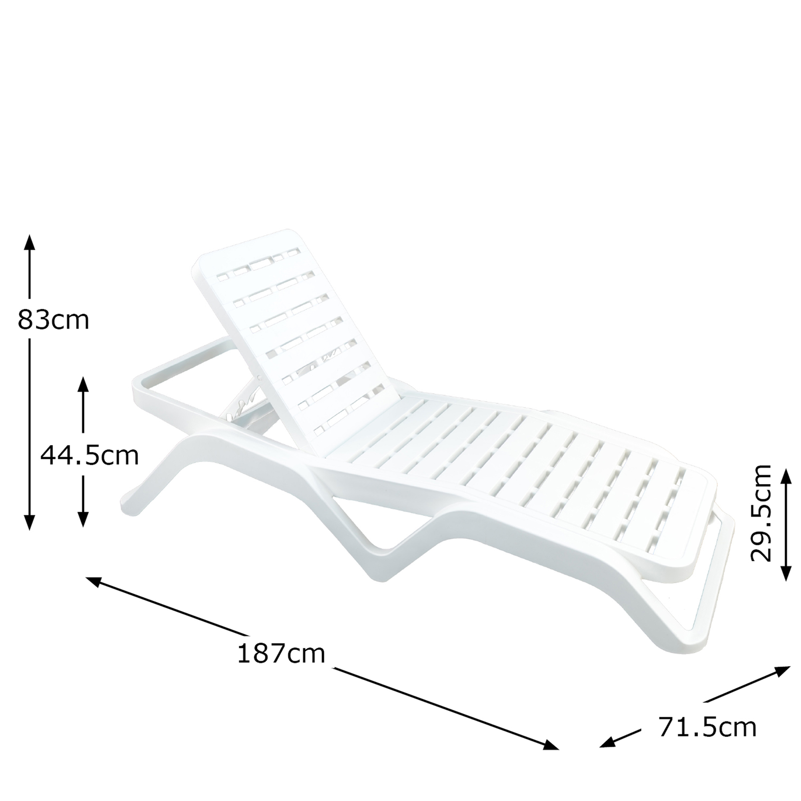 Trabella Scirocco Sun Lounger in White Sun Loungers Trabella   