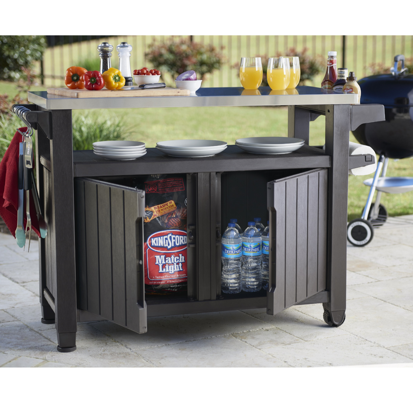 Keter Rband Table Keter Unity BBQ Table Double in Anthracite– Ruby's Garden Boutique