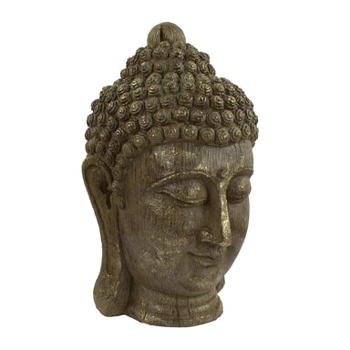 Elur Buddha Head 40cm Carved Wood Effect Statue Statues Elur   