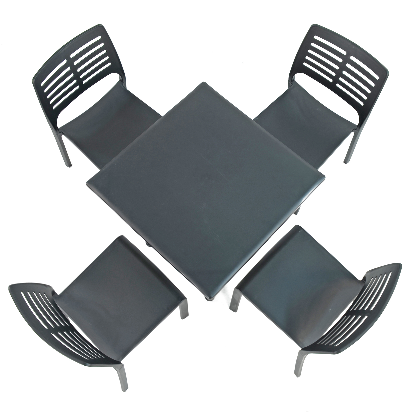 Trabella Anthracite Ponente Dining Table With 4 Mistral Chairs Dining Sets Trabella   