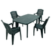 Trabella Rimini Rectangular Table With 4 Parma Chairs Set Green Dining Sets Trabella   