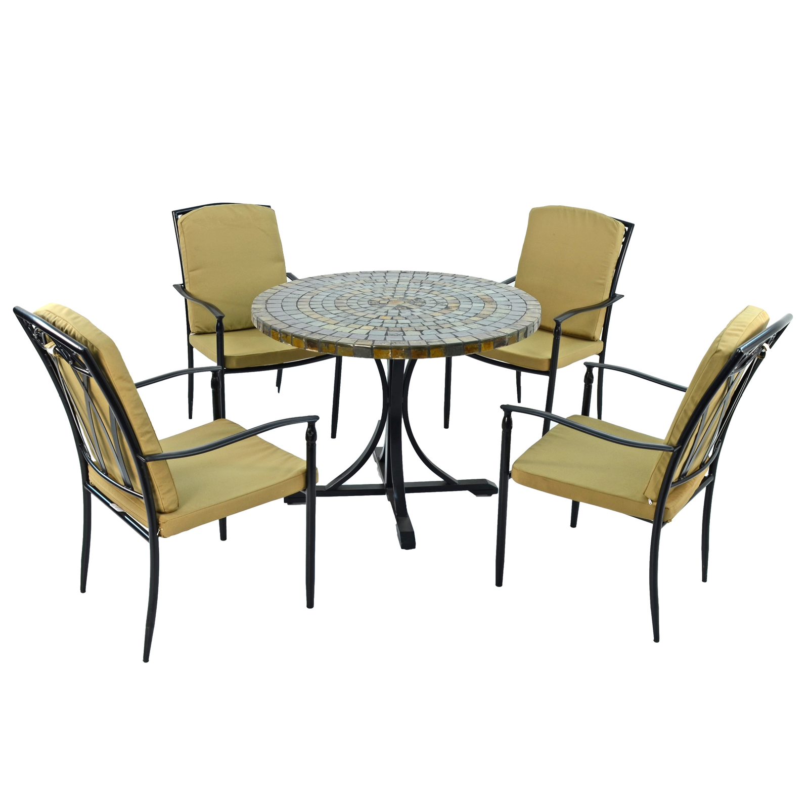 Byron Manor Monterey Garden Dining Table With 4 Ascot Chairs Set Dining Sets Byron Manor Default Title  