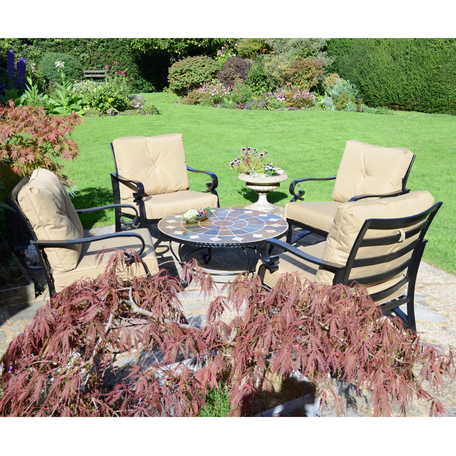 Exclusive Garden Granada 91cm Coffee Table With 4 Windsor Lounge Chair Set Dining Sets Exclusive Garden   