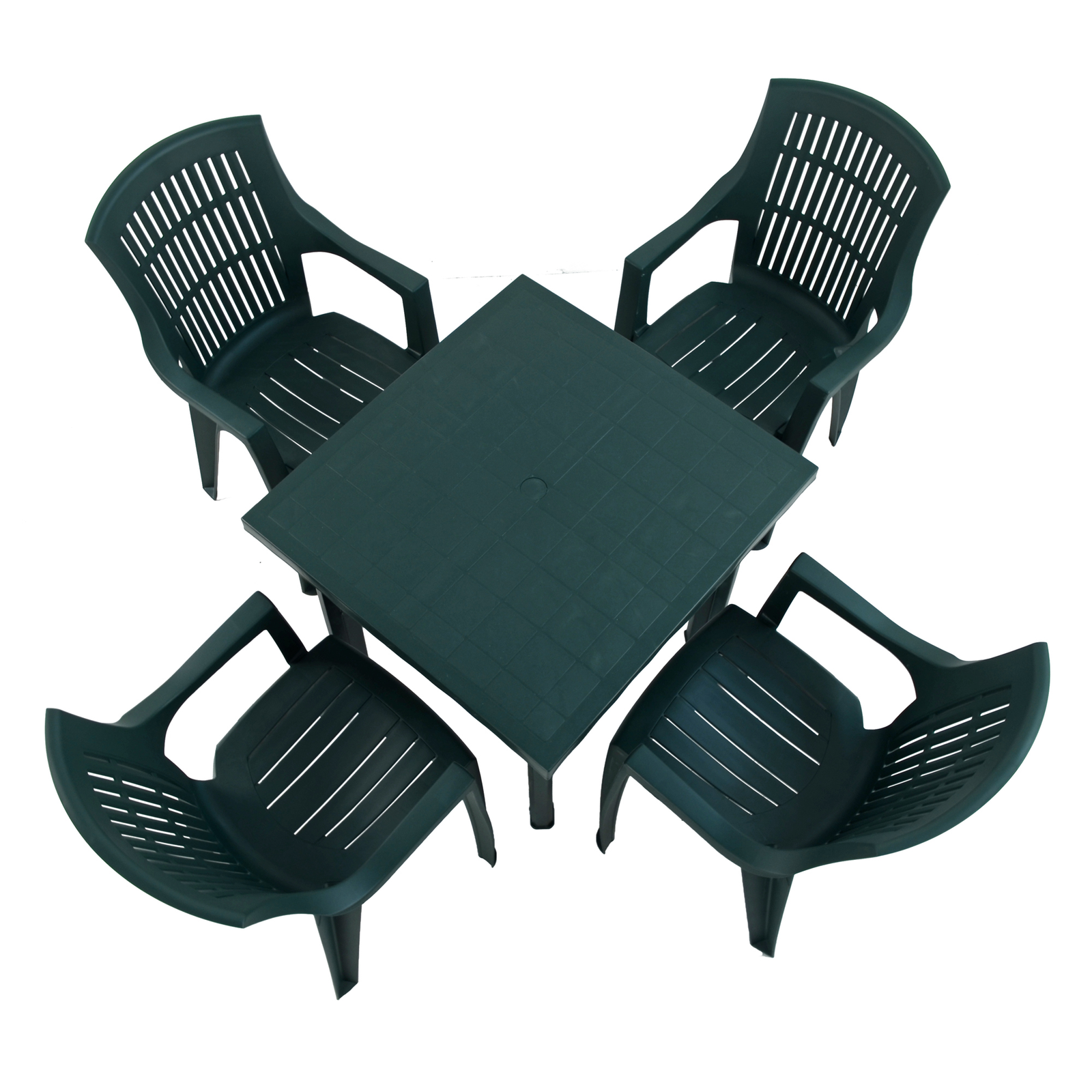 Trabella Rapino Square Table With 4 Parma Chairs Set Green Dining Sets Trabella Default Title  
