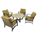 Byron Manor Avignon Garden Coffee Table with 4 Windsor Deluxe Lounge Chair Set Dining Sets Byron Manor   