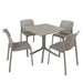 Nardi Clip Dining Table with 4 Bit Chairs Turtle Dove Grey Dining Sets Nardi   