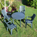 Trabella Revello Round Table With 4 Parma Chairs Set Green Dining Sets Trabella   